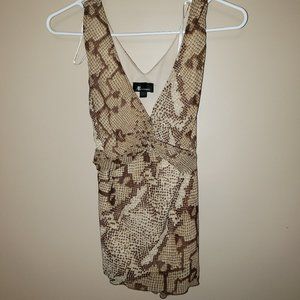 BEIGE/BROWN SNAKE PRINT - AB STUDIO - SIZE LARGE